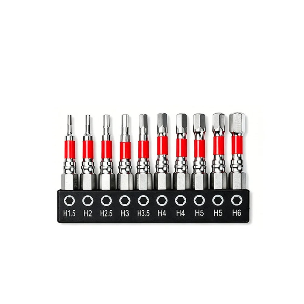 Magnetic Hex Screwdriver Bit Set S2 Steel 1/4" Impact Driver