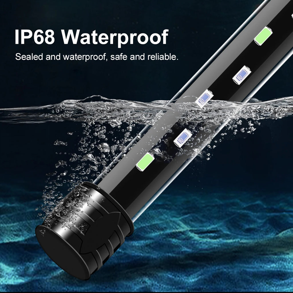 Waterproof Aquarium Lights Bar Underwater Submersible Lights RGB/Blue White 18-48CM LED Landscaping Decorative Lamp EU/US Plug Oasis Select