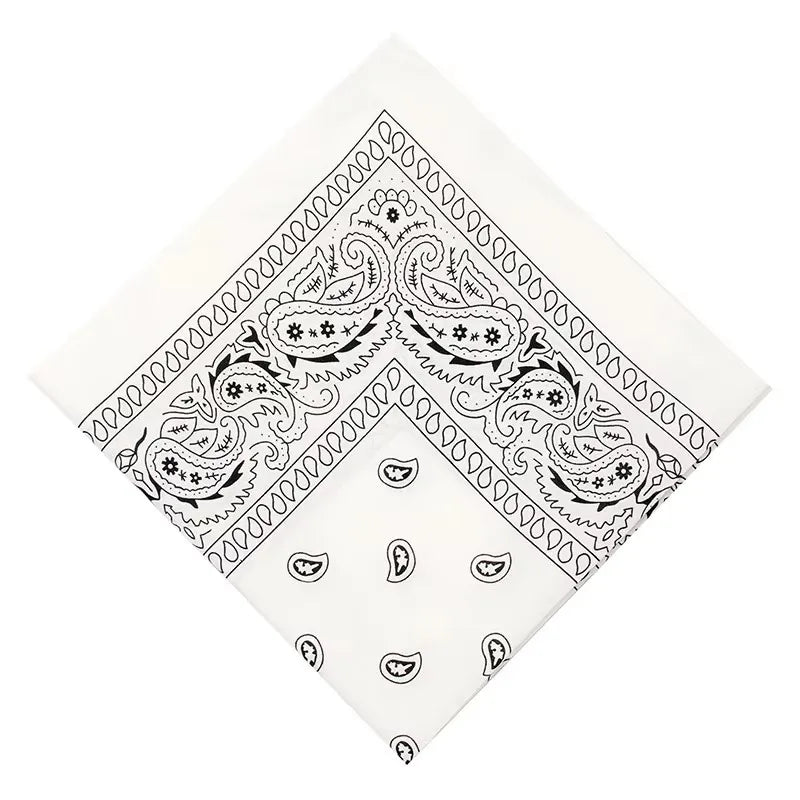 1/4/6Pcs Fashion Hip HopBlend Bandana Square Scarf Black Red Paisley Headband Printed For Women/Men/Boys/Girls Oasis Select White 55X55 cm