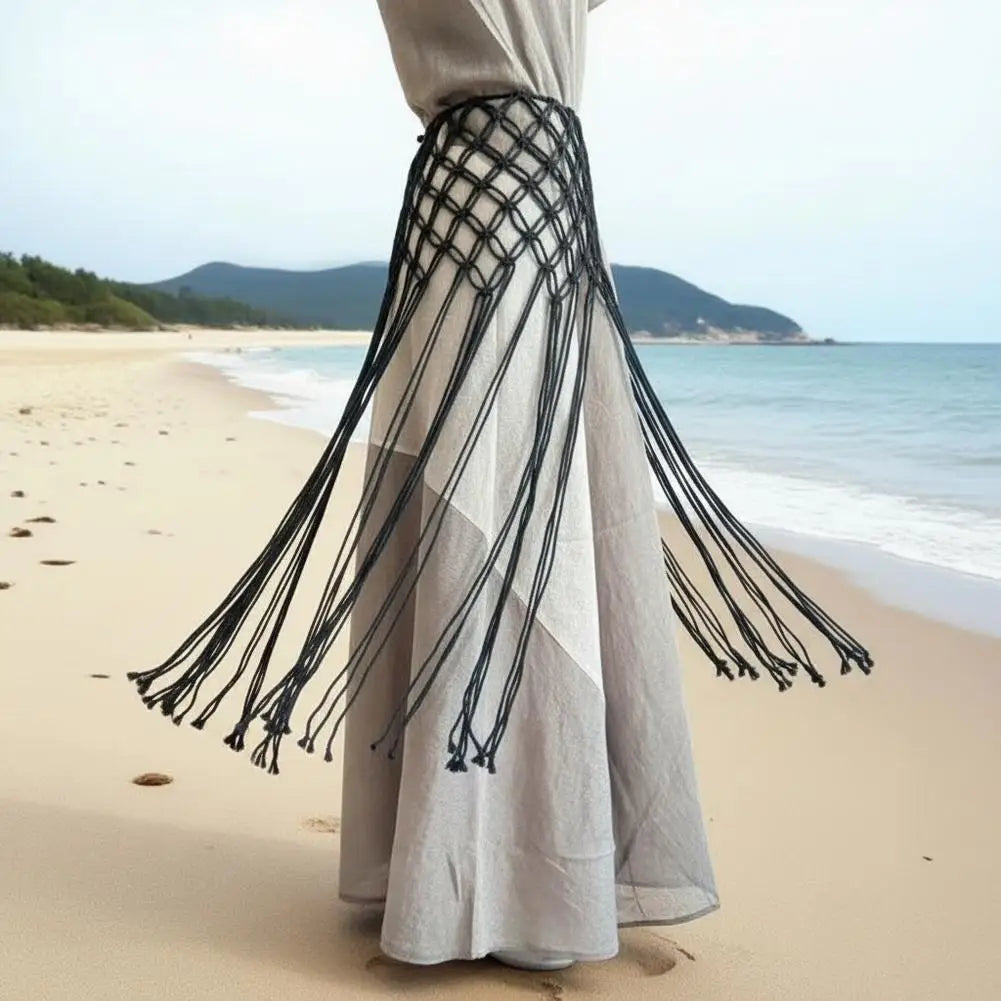 Bohemian Tassel Waist Belt – Macrame Fringe Wrap & Bikini Cover Up