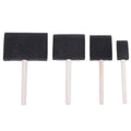 4-Piece Sponge Foam Paint Brush Set with Wooden Handle