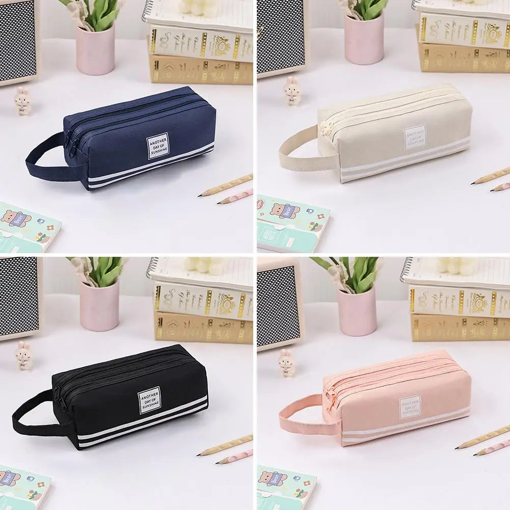 Large Capacity Double Layer Oxford Cloth Pencil Case Pencil Case Oasis Select