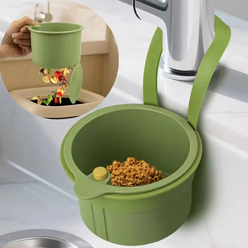 Press-Type Drain Basket: Food Strainer & Sink Organizer, Multi-Functional for Kitchen & Bathroom Use Oasis Select