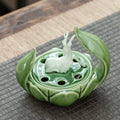 Lotus and Deer Incense Burner Elegant Zen Style Holder for Home Fragrance and Meditation Decor Creative Ceramics Handicraft Oasis Select incense burner