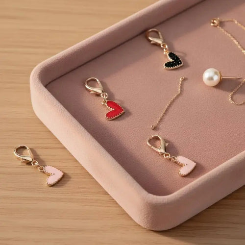 10pcs Cute Heart Shape Keychain Fashion Alloy Love Key Ring Portable Bag Pendant Car Key Holder for Women Girls Daily Accessory Oasis Select