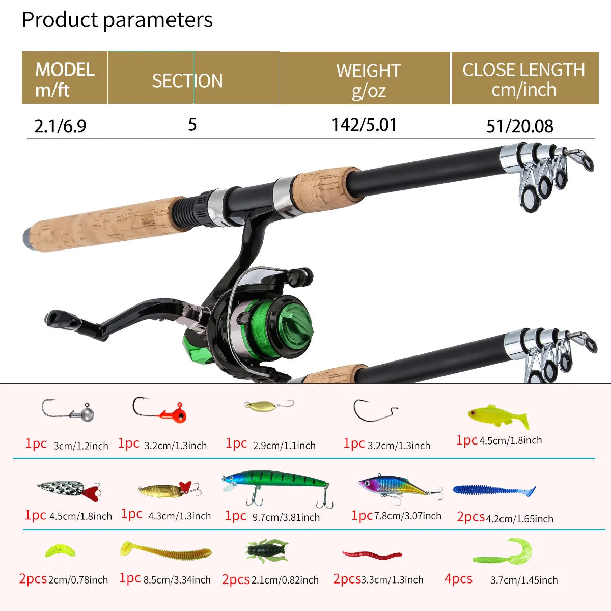 Luya rod double pole telescopic fishing rod, dual-use fishing gear set for sea and freshwater Oasis Select