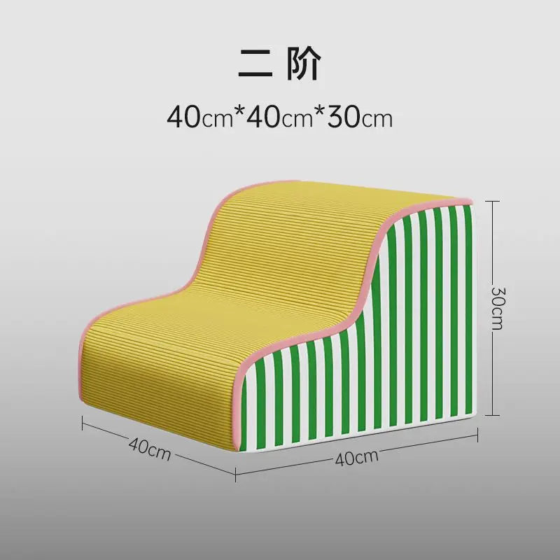 Ladder Dogs Pets Stripe Puppys Stairs Beside Sofa Bed Ramp Dog Supplies Protecting Pets Joint Slope Stairs for Elderly Dog Gifts Oasis Select Two step stepladder