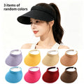 3PCS open-top sun protection hat - headband style sun hat - essential for summer outdoor activities - breathable open-top design Oasis Select 3 items with random