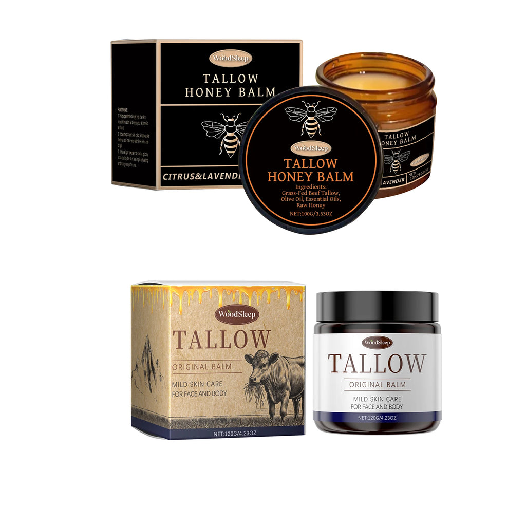 WOODSLEEP Tallow & Honey Balm – Deep Moisturizing Skin Balm Moisturizing Body Balm Oasis Select 2pcs
