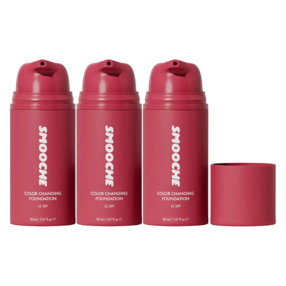 Color Changing Flawless Liquid Foundation Features Natural Glow Effect Lightweight Moisturizing And Brighten Skin As Makeup Base Oasis Select 3PCS 30ML