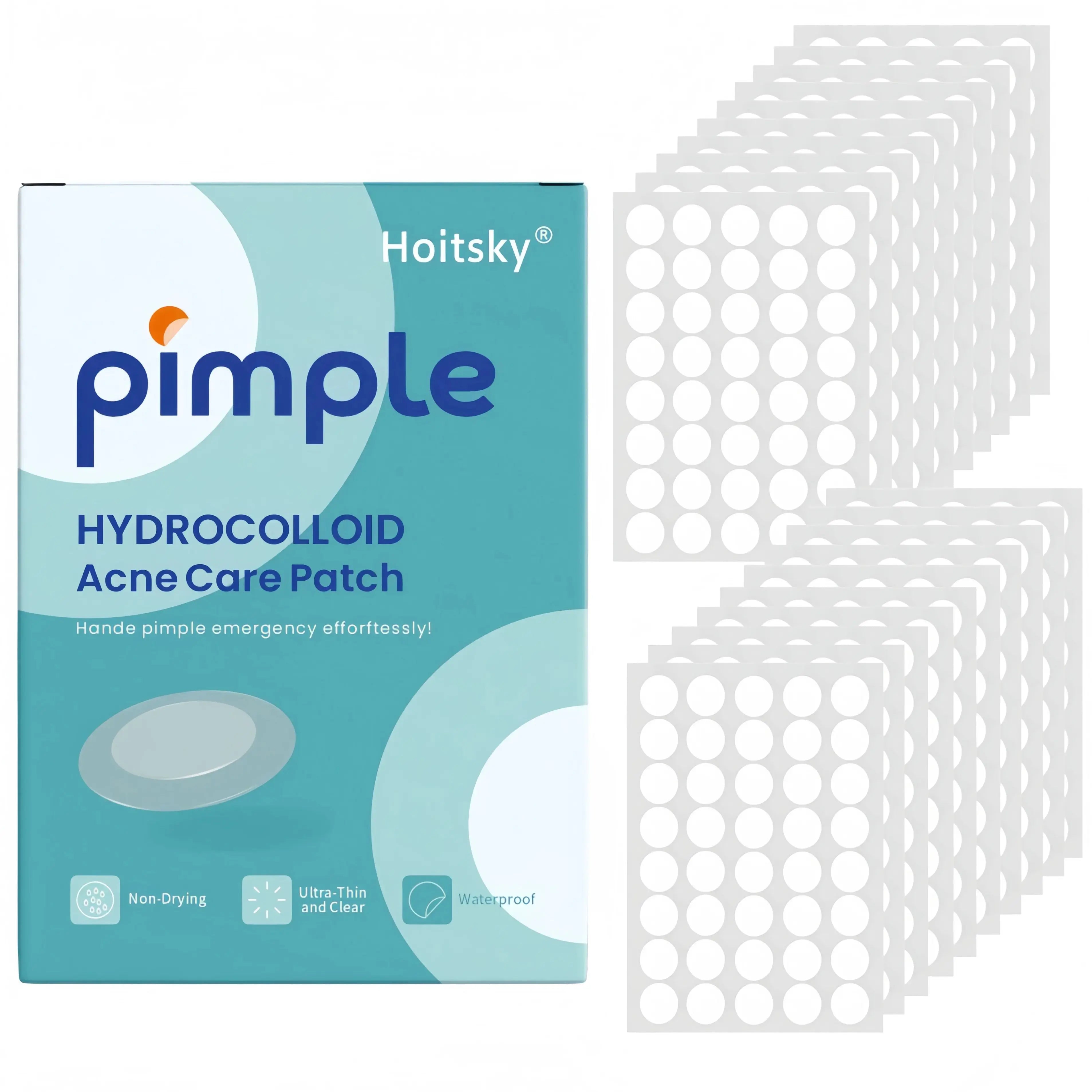 800/400 pieces/box of transparent circular acne patches for the face, with a natural and three-dimensional appearance Oasis Select