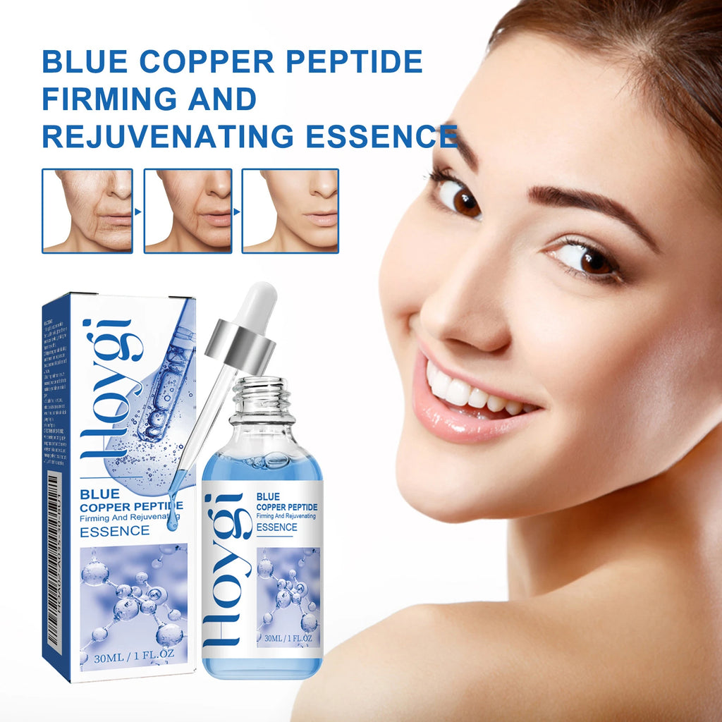 Anti-Wrinkle and Anti-Aging Blue Copper Peptide Serum Lifting Firming Hydrating Brightening Skin Tone Reducing Fine Lines Oasis Select