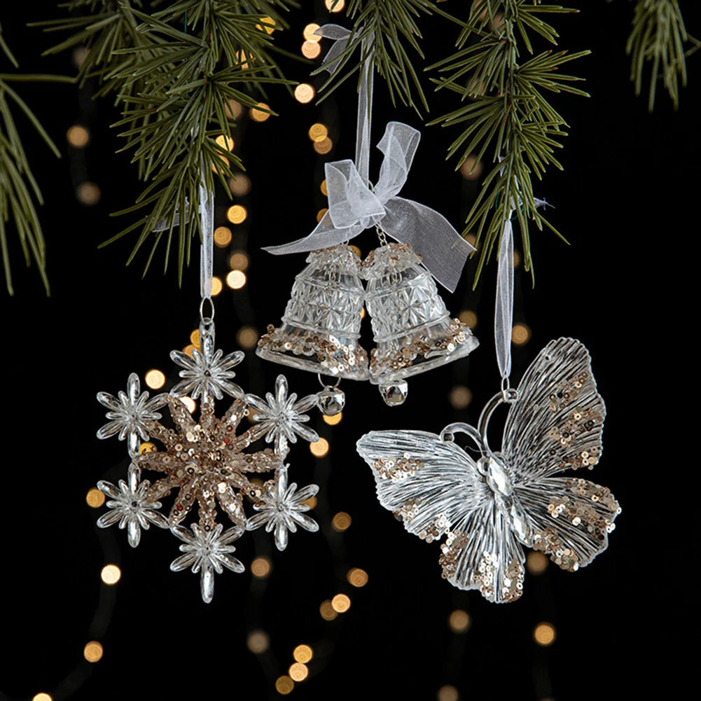 Crystal Acrylic Snowflake Christmas Ornaments – Transparent