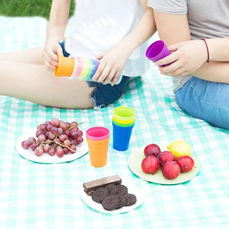7-Piece Rainbow Reusable Plastic Cups Set – BPA-Free Party Reusable Plastic Cups Oasis Select