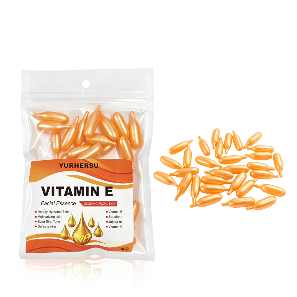 Vitamin E Essence Capsules – Deep Moisturizing Facial Serum Facial Essence Serum Oasis Select 1bag YELLOW 30pcs