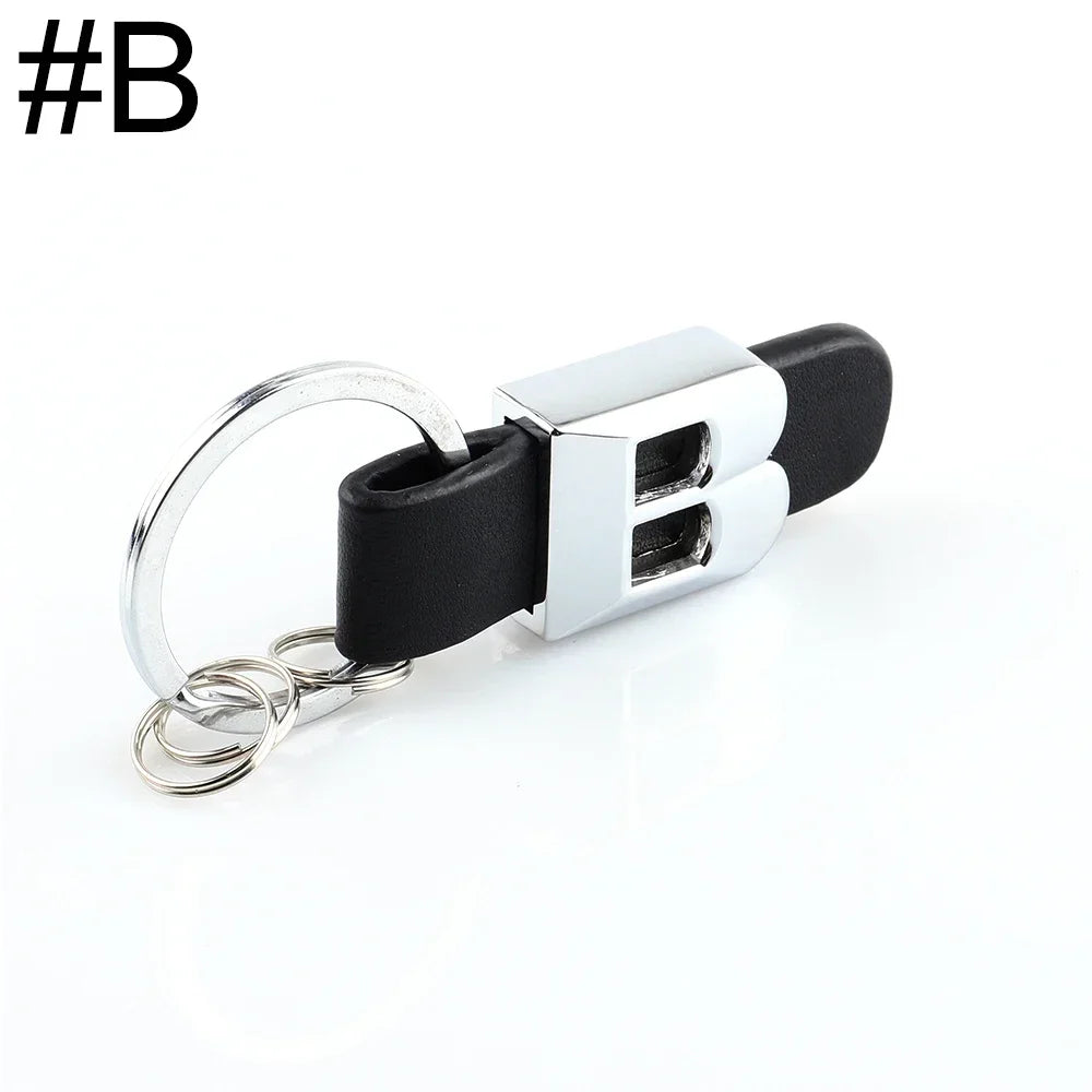 1Pcs 3D Car Key Chain Metal Letter Leather Strap keychain For Mercedes Benz A B C D E G S Class Car Keychain leather Key Rings Oasis Select B