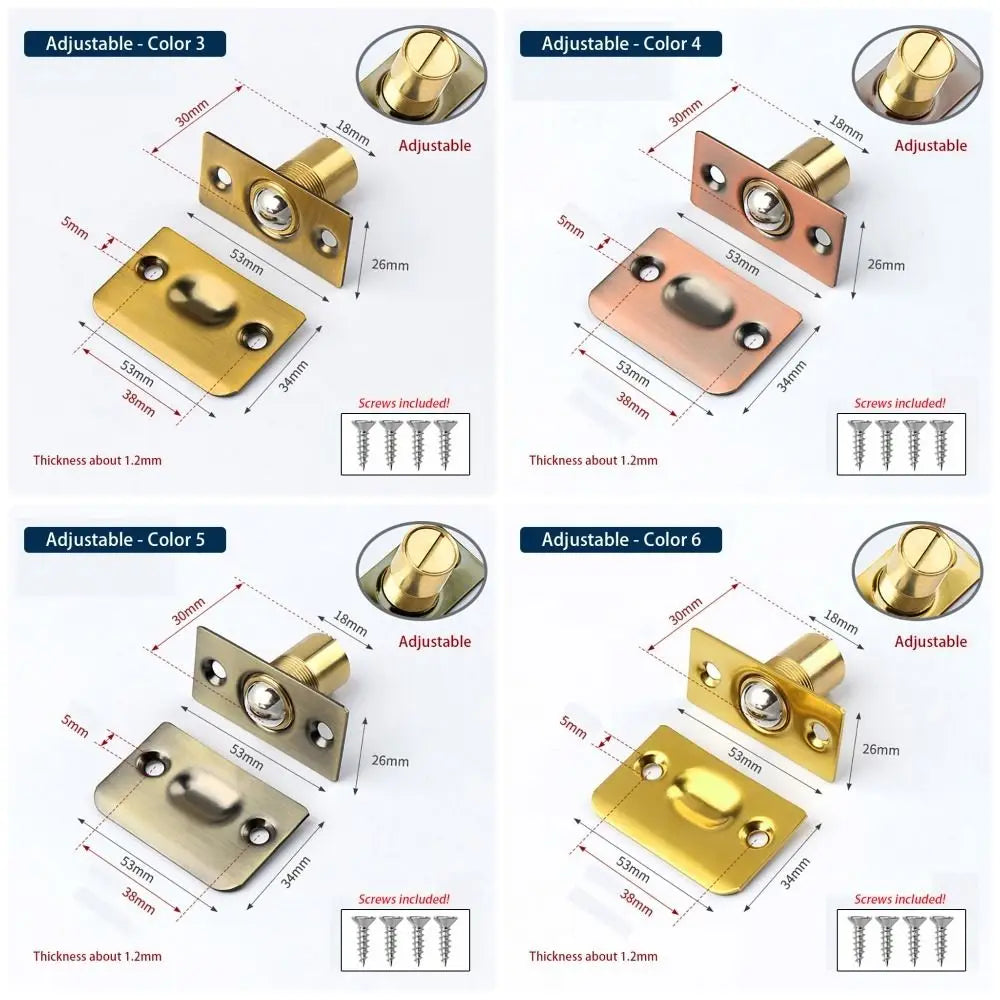 Adjustable Spring Ball Catch Door Latch with Strike Plate