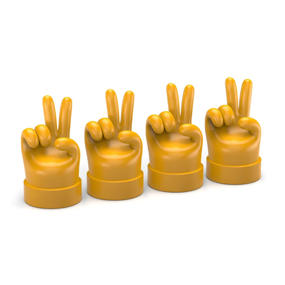 Gesture Tire Valve Stem Caps Covers, Funny Tire Air Caps Universal for Cars,Trucks, SUV, Motorcycles, Bike Oasis Select D-Yellow