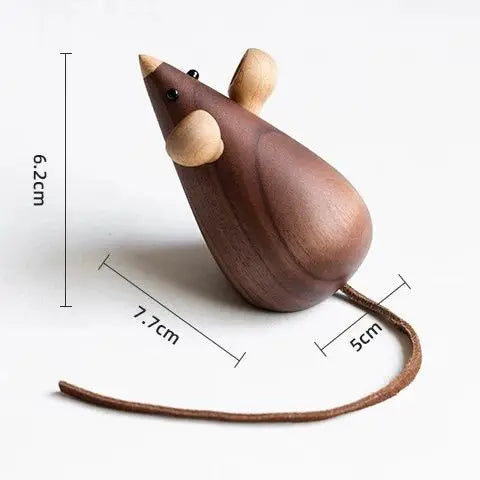 Cat-themed Creative Wooden Ornaments Soft Furnishings Wooden Toys Home Decorations Zodiac Birthday Gifts Dolls mouse Oasis Select