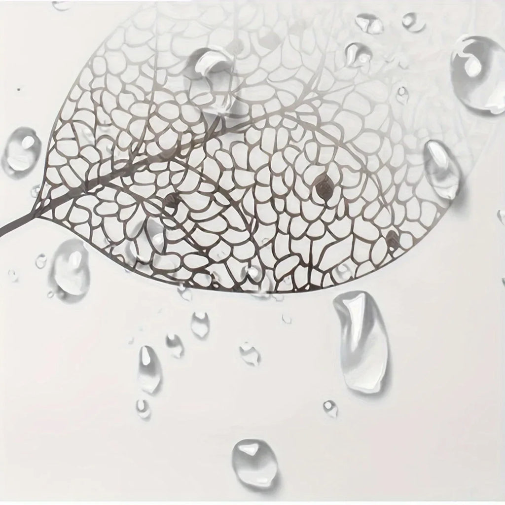 Eco Friendly PEVA Waterproof Bath Curtain Rustproof Grommets Leaf Design Modern Bathroom Decor Set Includes Hooks Oasis Select