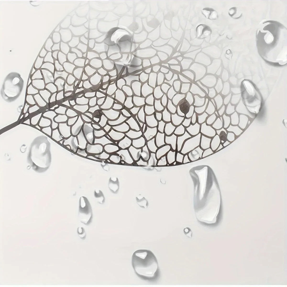 Eco Friendly PEVA Waterproof Bath Curtain Rustproof Grommets Leaf Design Modern Bathroom Decor Set Includes Hooks Oasis Select