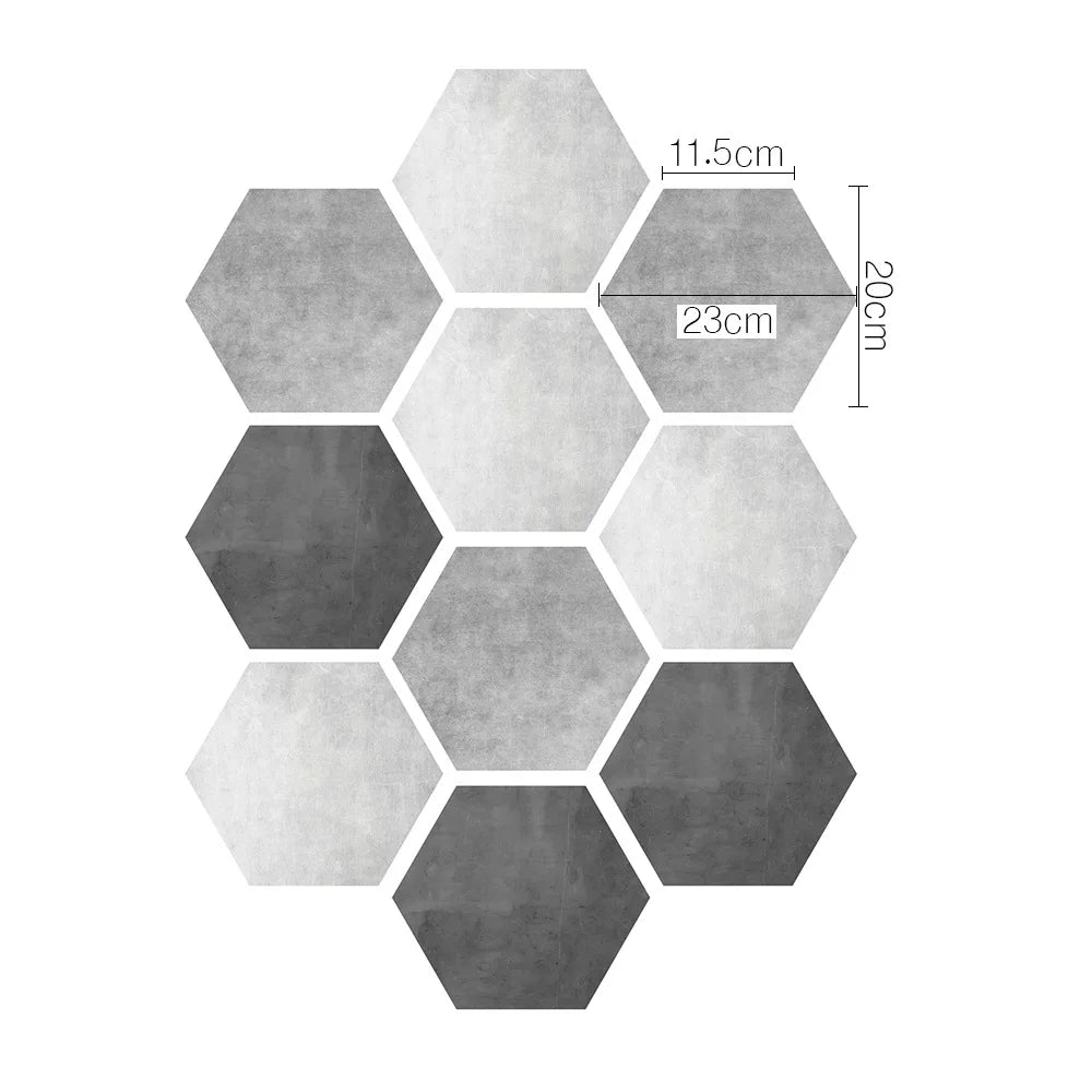 Stereoscopic simulation hexagonal self-adhesive ceramic tile decorative anti-skid coating twill film floor tile wall decor Oasis Select DB050 10pcs