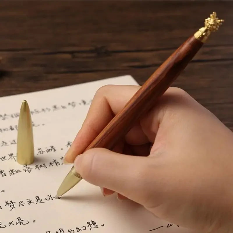 Zodiac Wooden Retractable Roller Ball Pens Smooth Writing Signature Executive Business Ball Point Vintage Gift Pen Oasis Select