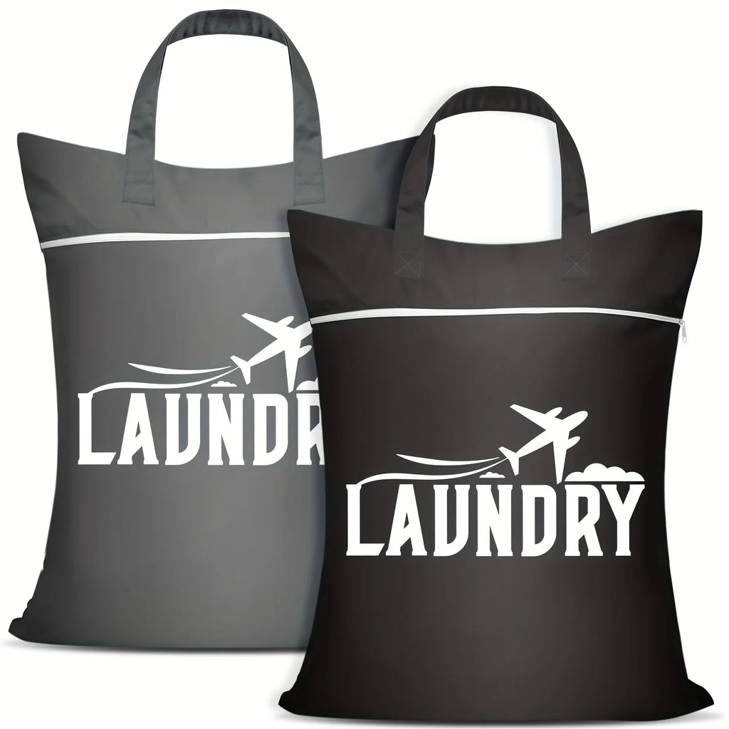 2pcs Large Washable Travel Laundry Bags, Suitable for Diapers, Dirty Clothes, Swimwear, Gym, College Dorm Dry and Wet Bags Oasis Select
