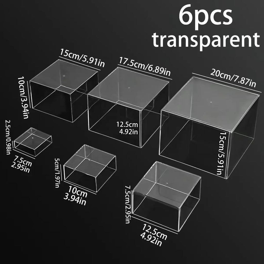 5pcs/6pcs acrylic white/transparent cake display rack suitable for business birthday banquets, weddingsholiday decoration racks Oasis Select 6pcs - Transparent