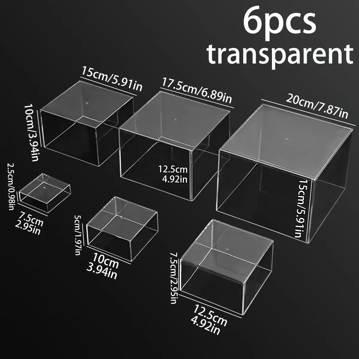 5pcs/6pcs acrylic white/transparent cake display rack suitable for business birthday banquets, weddingsholiday decoration racks Oasis Select 6pcs - Transparent