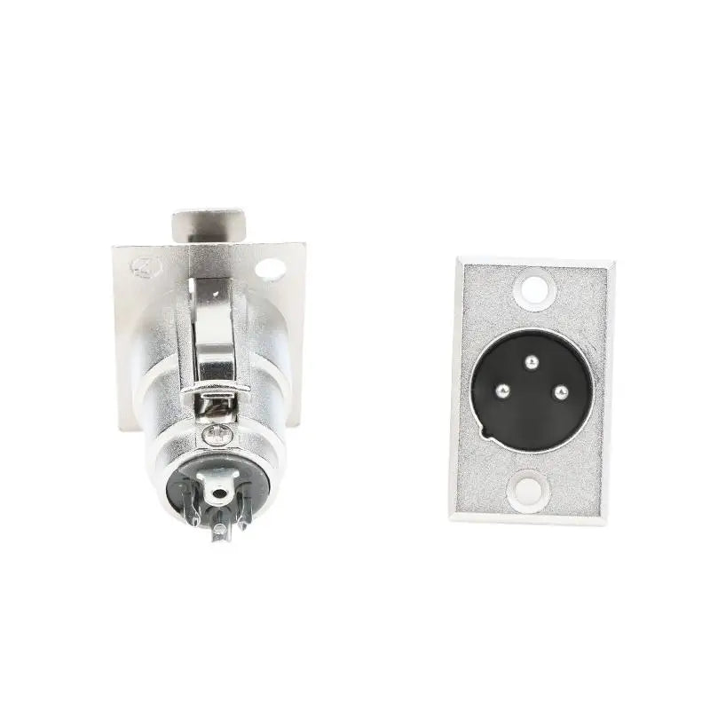 4Pcs 3-Pin XLR Panel Mount Connectors 2 Male + 2 Female Jack Socket Wall Plate Durable Studio Equipment Plug Sockets Oasis Select