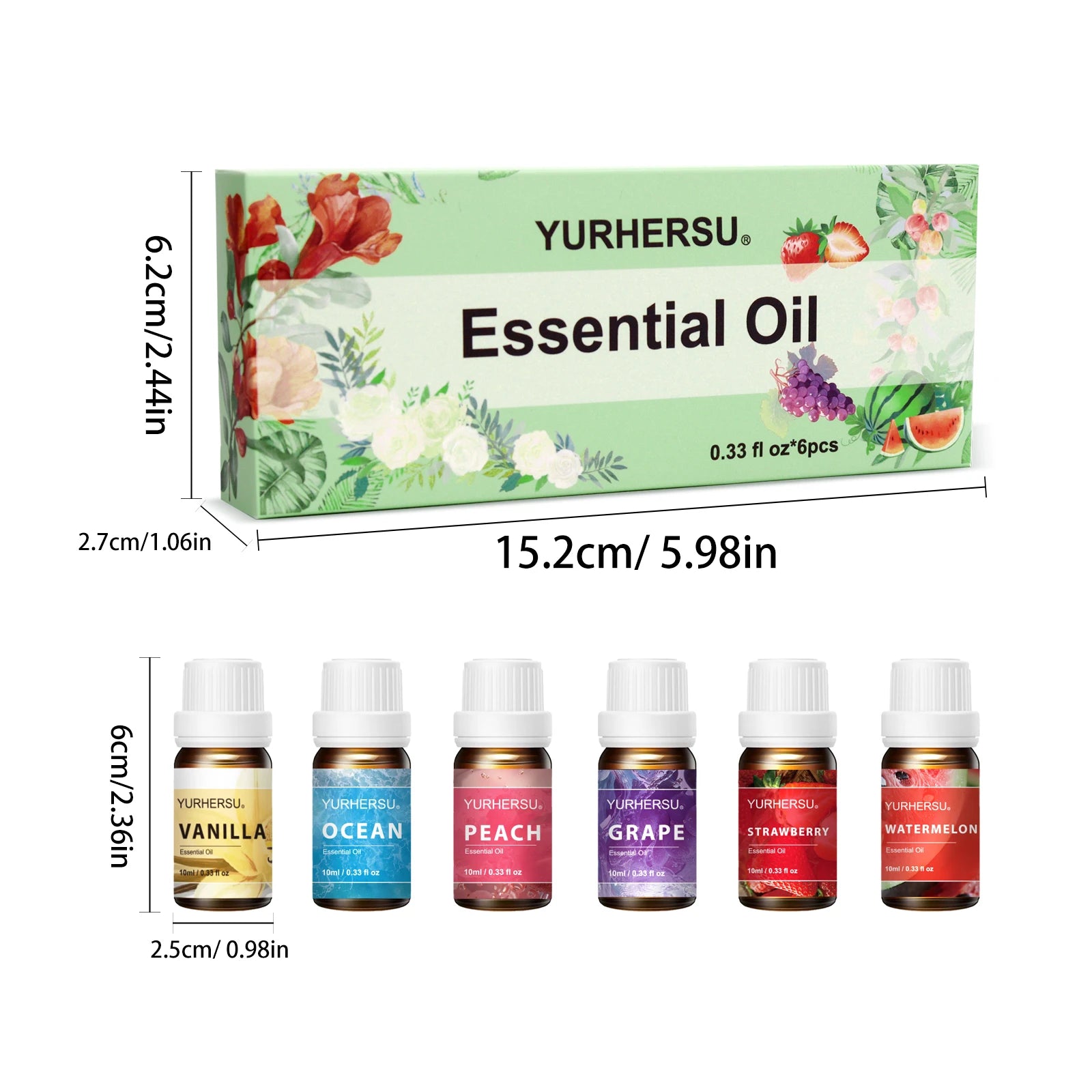 YURHERSU 6-Piece Natural Essential Oils Face Skincare Set Face Essential Oil Set Oasis Select