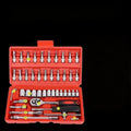 JUSTINLAU 1/4 Ratchet Wrench Set Home Hardware Repair Kit 46 Pieces Automotive Tool Screwdriver and Drill Bit Ratchet Set Oasis Select Red