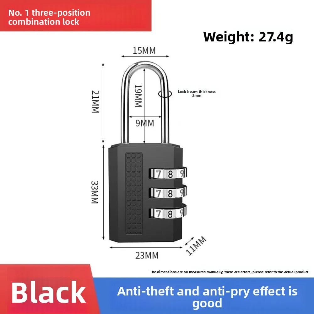 Mini Lock Resettable 4 Dial Digits Code Number Password Combination Padlock Travel Security Lock for Luggage Lock Padlock Gym Oasis Select black