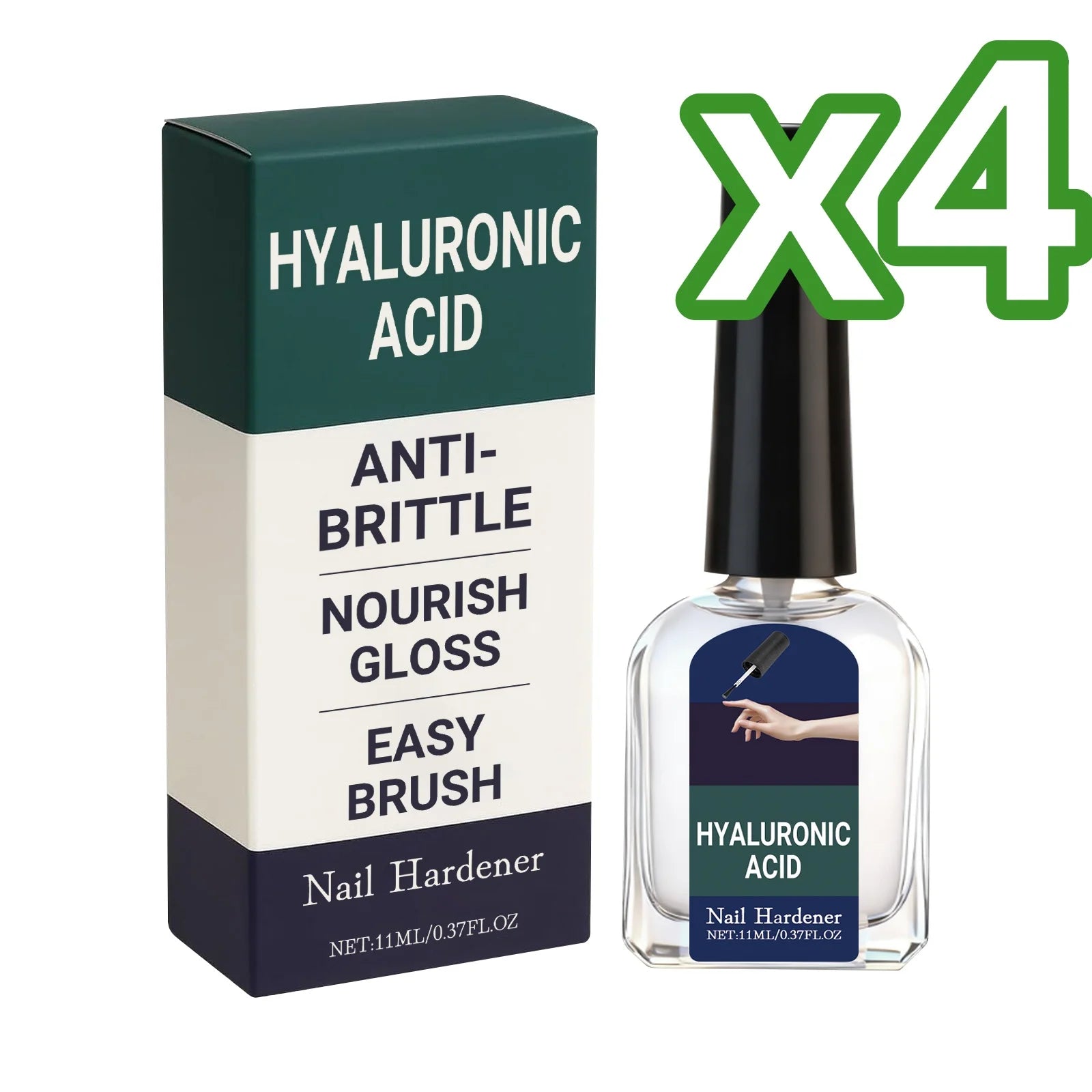 Hyaluronic Acid Nail Strengthening Drops Nourish Brittle Hands Feet Nails Repair Breakage Boost Nails Gloss Growth Nail Hardener Oasis Select 11ml Boxed x4PCS