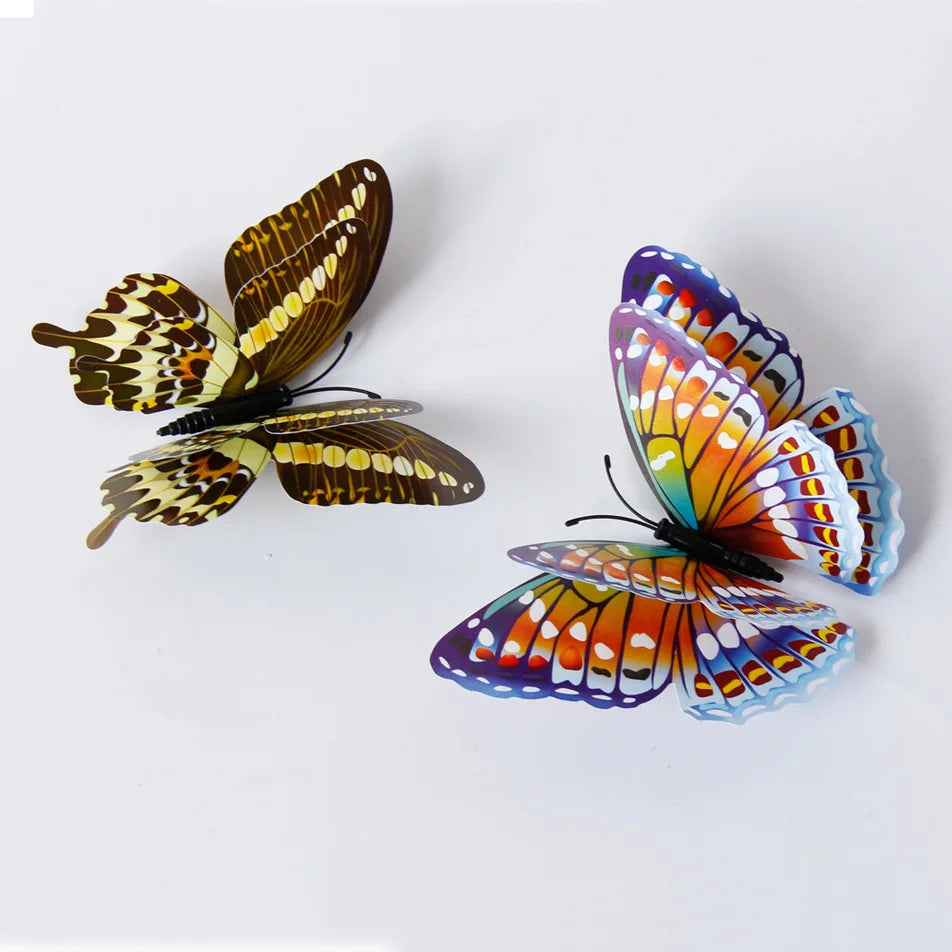 12Pcs Luminous Fridge Magnets 3D Butterfly Design Decal Art Stickers Room Fridge Magnetic Home Decor DIY Wall Decoration Newest Oasis Select