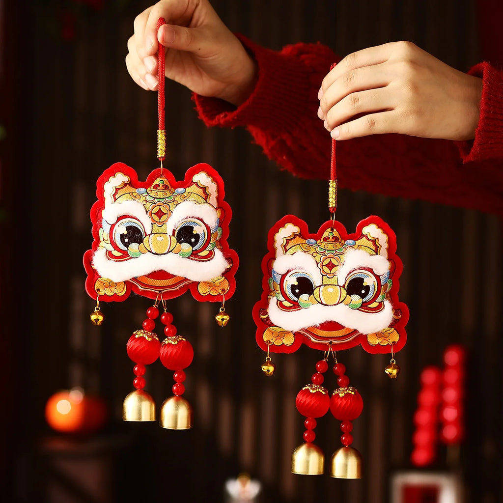 Chinese New Year Tassel Exquisite Lion Dance Pendant Spring Festival Hanging Traditional New Year Decoration For New Year Gifts Oasis Select