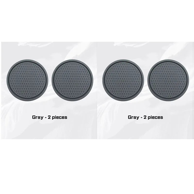 2/4pcs Car Coaster Water Cup Mat Accessories For Dodge Ram Charger Journey Durango Jeep Grand Cherokee Anti-Slip Drink Pad Oasis Select 4pcs gray