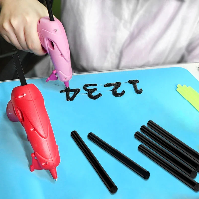 T TOVIA 60pcs/120pcs Black Hot Melt Glue Sticks for Hot Melt Glue Gun Craft Album Alloy Accessories Repair Tools Oasis Select