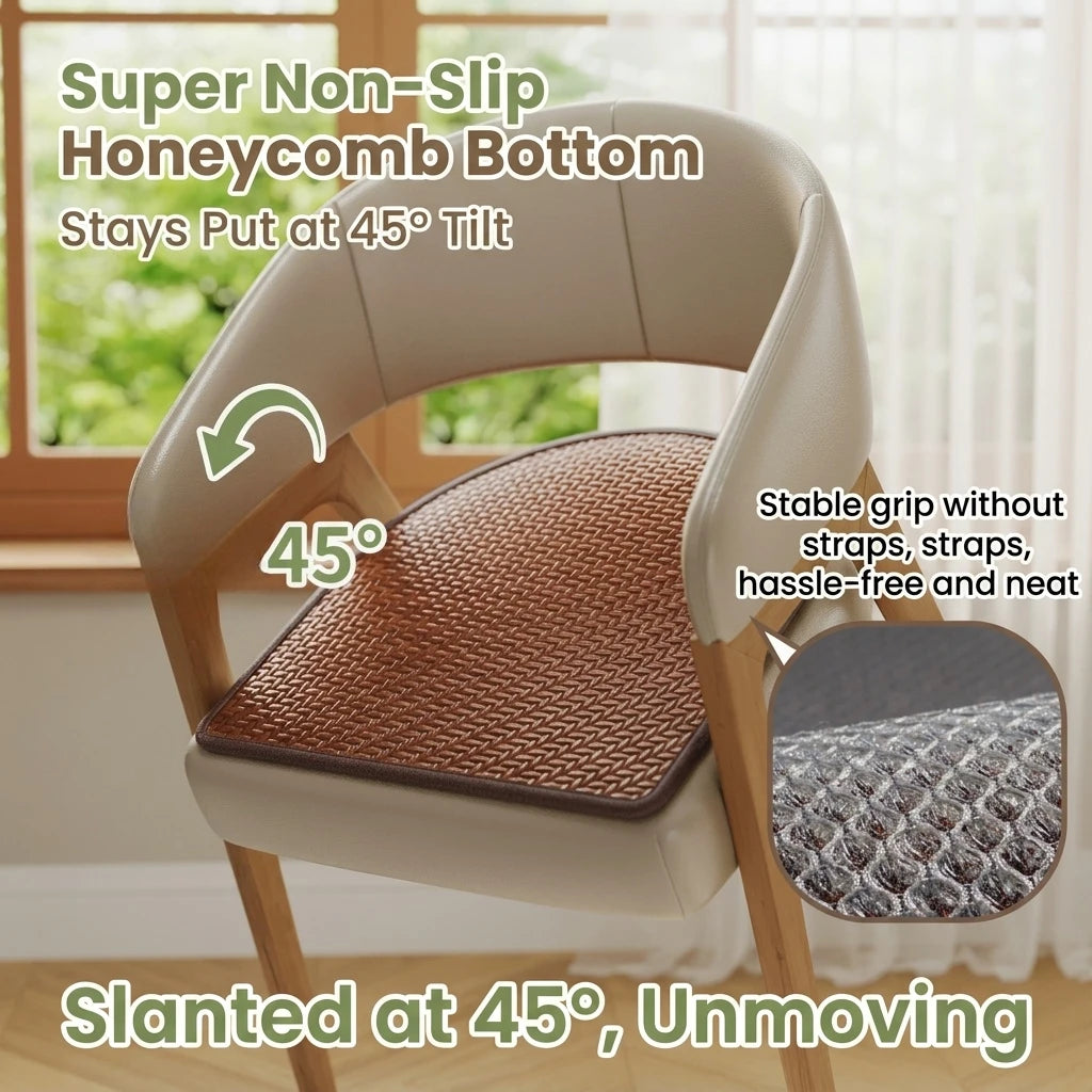 Ice Rattan Breathable Cool Cushion, Non-slip Sweat Resistant Chair Mat, Universal Summer Cooling Seat Pad for Home Office Car Oasis Select