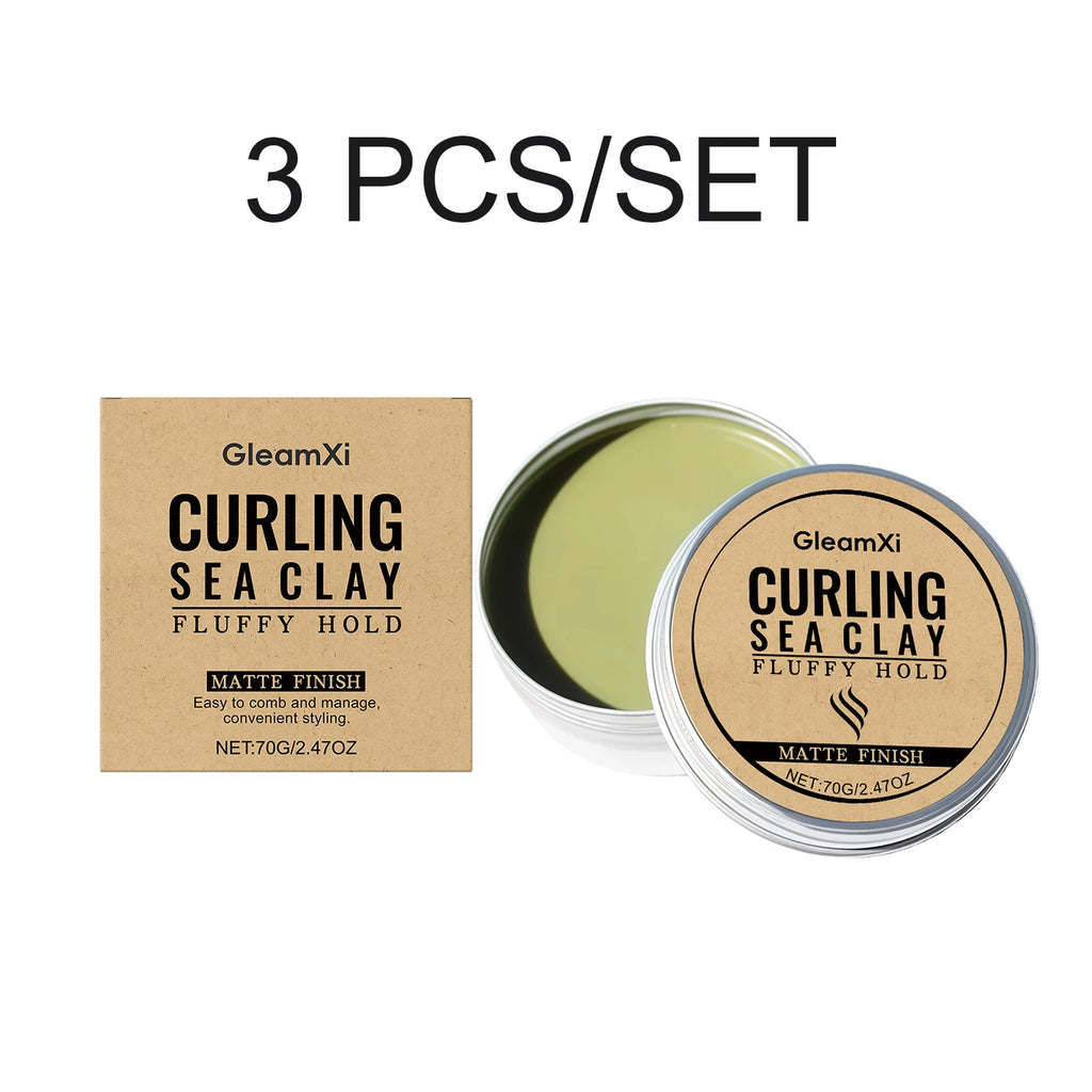 Hair Styling Clay Matte Curling Clay Strong Hold Matte Finish Fluffy Hold Non Greasy Curly Hair Natural Look Easy Wash 70g Oasis Select 3 PCS