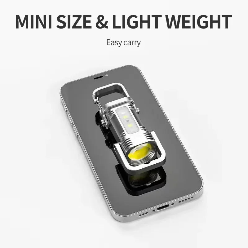 Outdoor Camping Portable Keychain Light Mini Key Light Emergency Work Light Long Battery Life Multi-function Flashlight Oasis Select