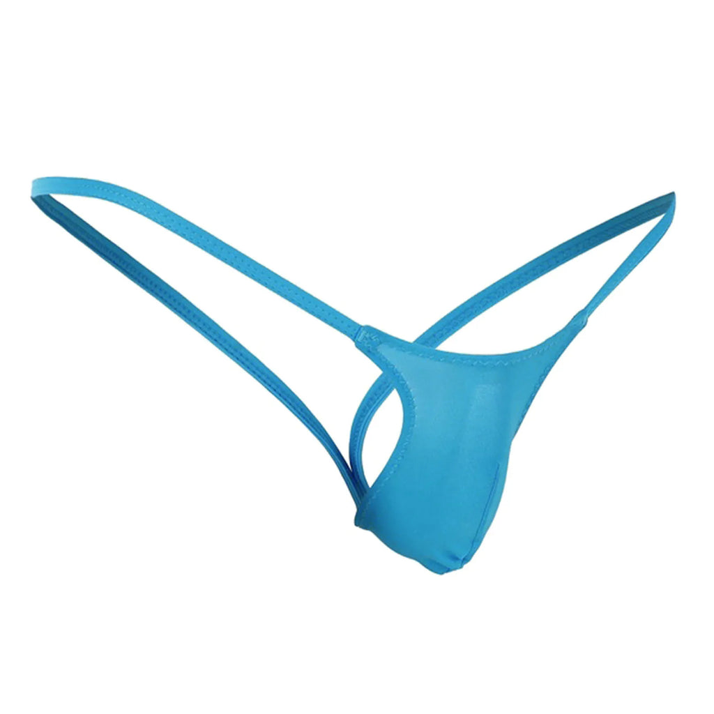 Men's Low-Rise Thong Underwear – Soft Bulge Pouch G-String Men's Thong Underwear Oasis Select Blue L