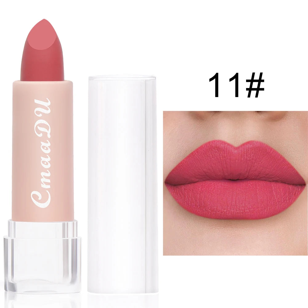 1 Pcs Velvet Matte Lipstick Long-Lasting Non-Stick Cup Waterproof Moisturizing Lip Gloss Fashion Classic Shades For Daily & Date Oasis Select 11