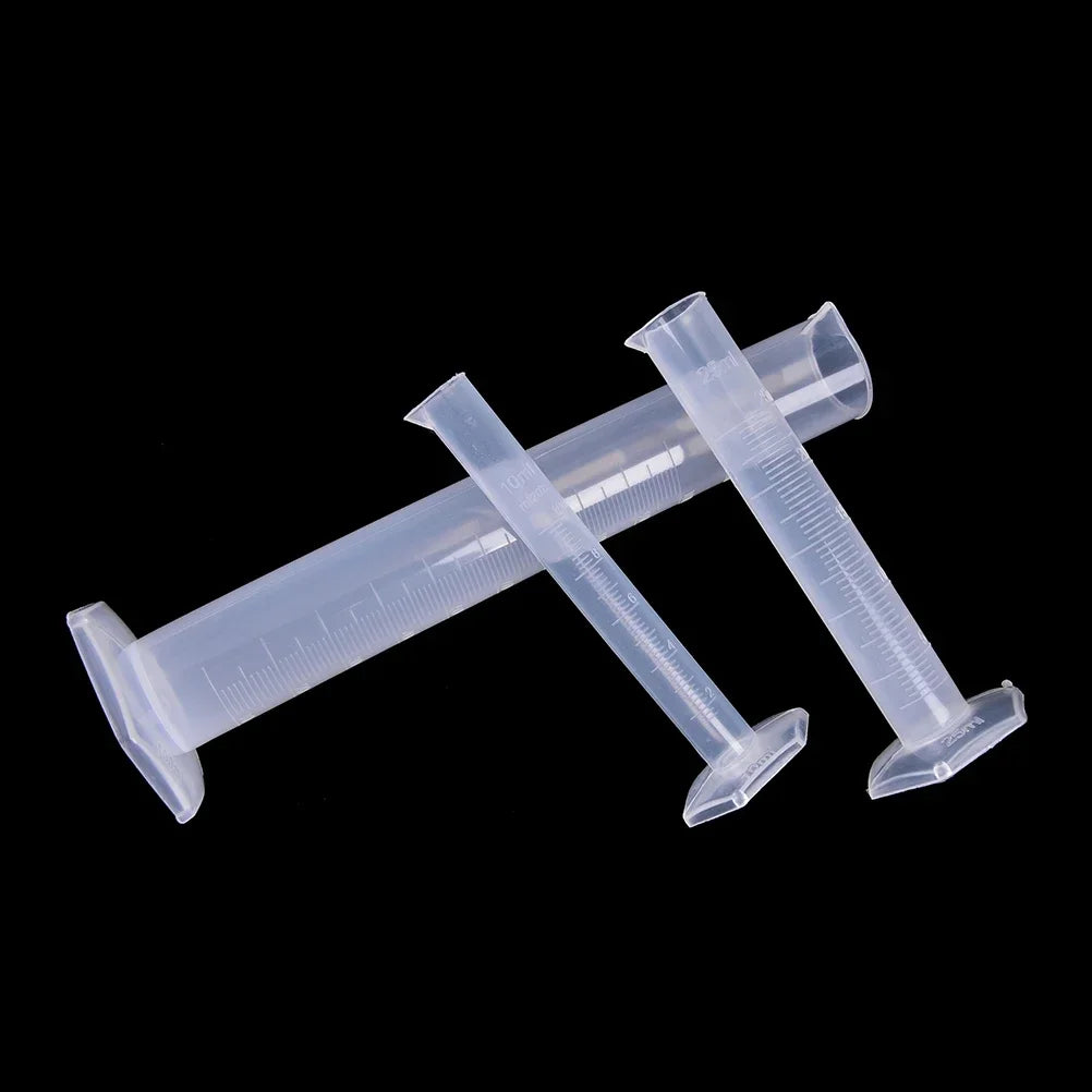 1pcs Transparents Measuring Plastic Graduated Cylinder Plastic Trial Test Liquid Tube Lab Tool 10ml,25ml,50ml,100ml,250ml Oasis Select
