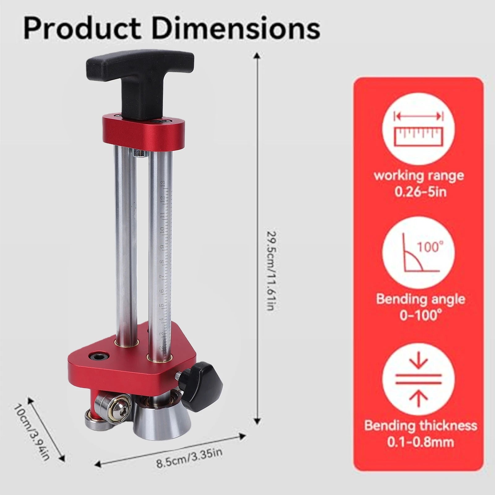 Sheet Metal Bending Tool Sheet Metal Roller 1 Station 7-130mm Adjustable 0-100 Degree Bending Metal Roofing Bender Oasis Select