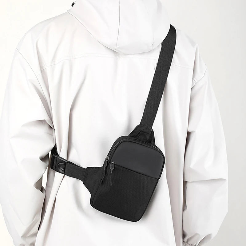 Men's Canvas Mini Chest Bag – Crossbody Sling Shoulder Bag