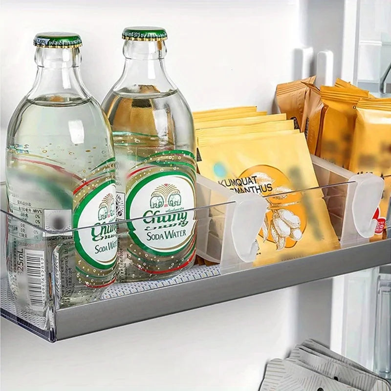 4 Pack Fridge Organizer Dividers Clear Plastic Adjustable Refrigerator Shelf Separators Kitchen Storage Holders Container 2 Oasis Select