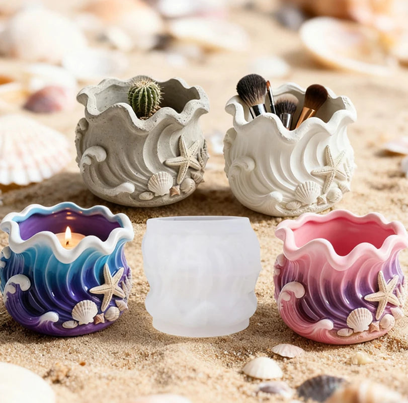 Ocean Wave Silicone Mold – Candle, Resin & Plaster Cup DIY