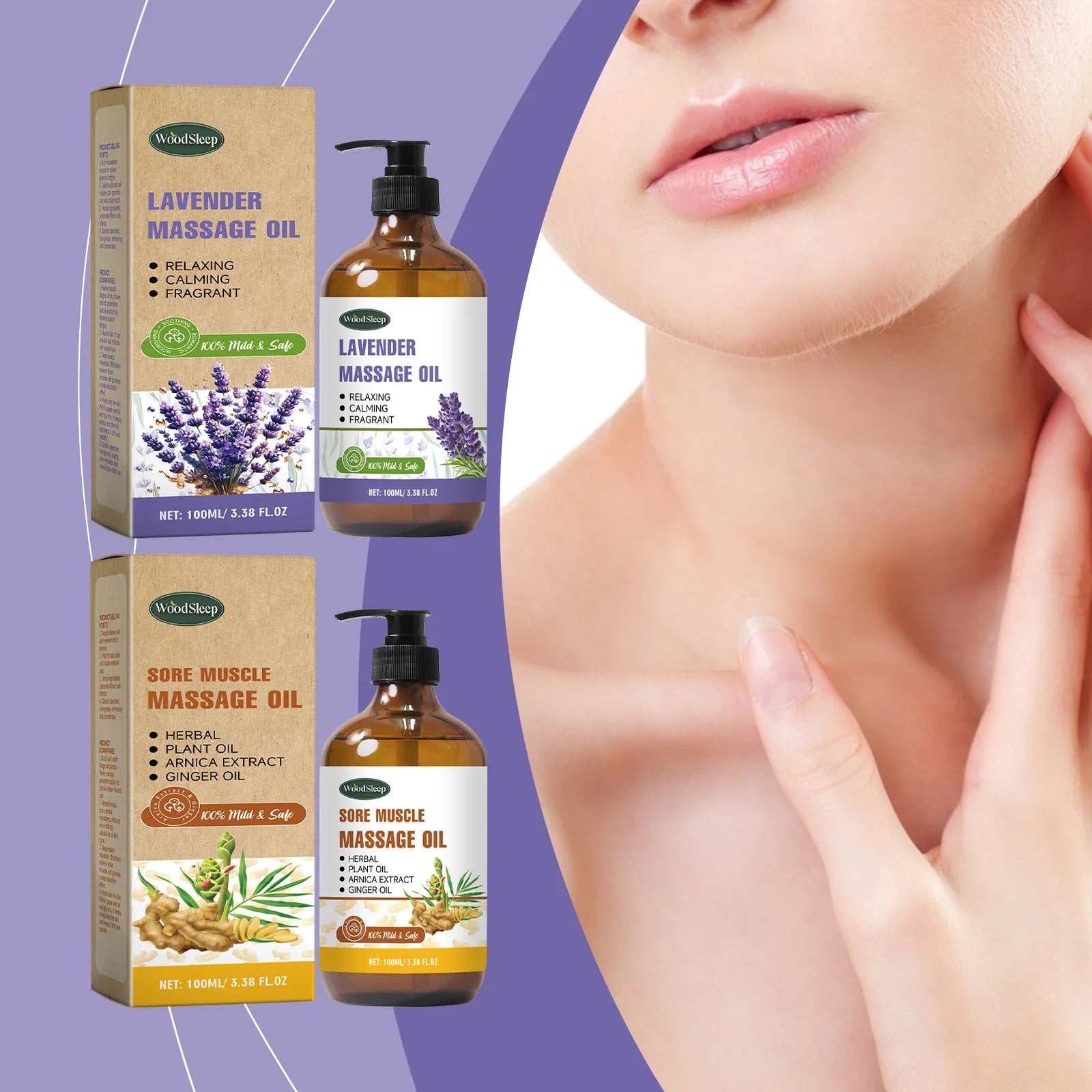 WOODSLEEP Ginger Massage Oil – Lymphatic & Muscle Relief Body Massage Oil Oasis Select